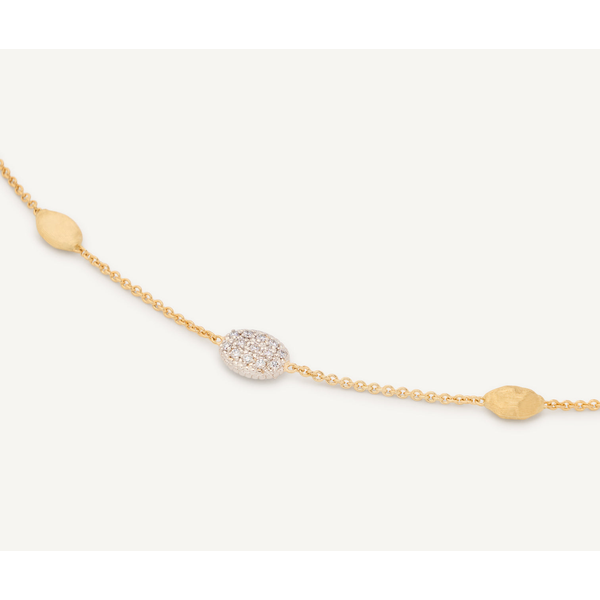 Siviglia 18K Yellow Gold Small Bean Bracelet with Diamond Accent Image 2 Carats Mcallen, TX
