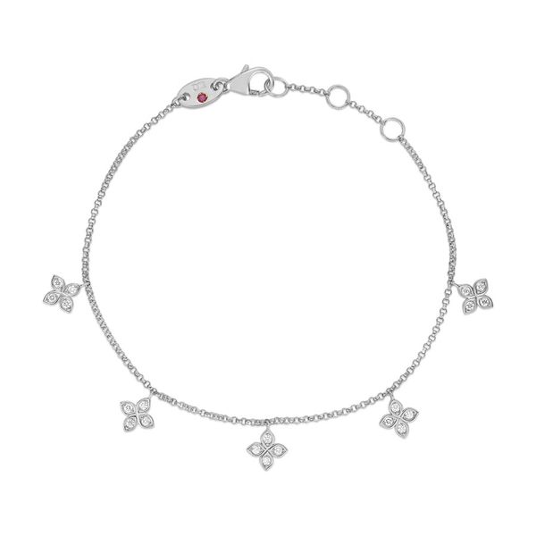 18K WHITE GOLD DIAMOND LOVE BY THE INCH 5 STATION BRACELET Carats Mcallen, TX