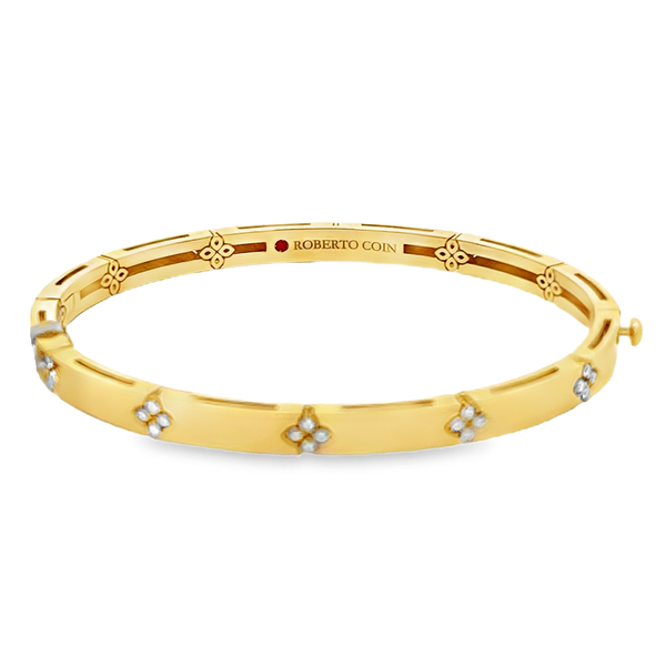 ROBERTO COIN 18K YELLOW GOLD DIAMOND LOVE IN VERONA BANGLE 48X58 Carats Mcallen, TX