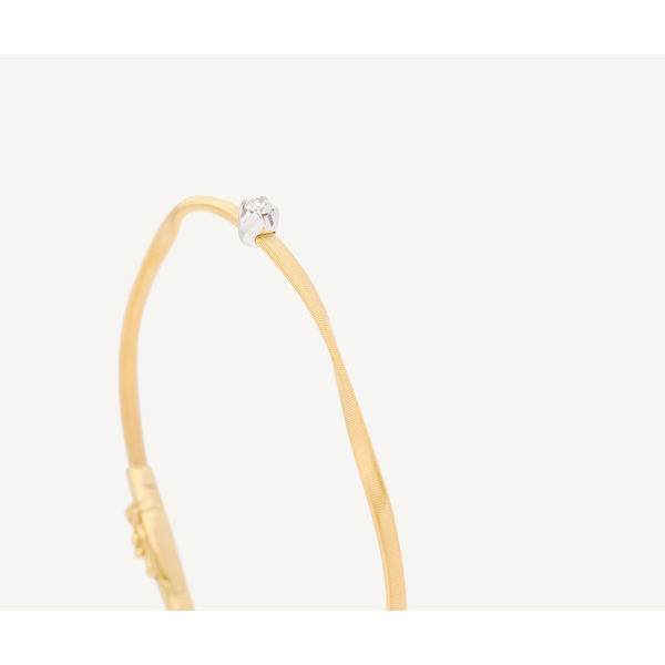 Marrakech 18K Yellow Gold Coil Bangle with Diamond Station Image 3 Carats Mcallen, TX