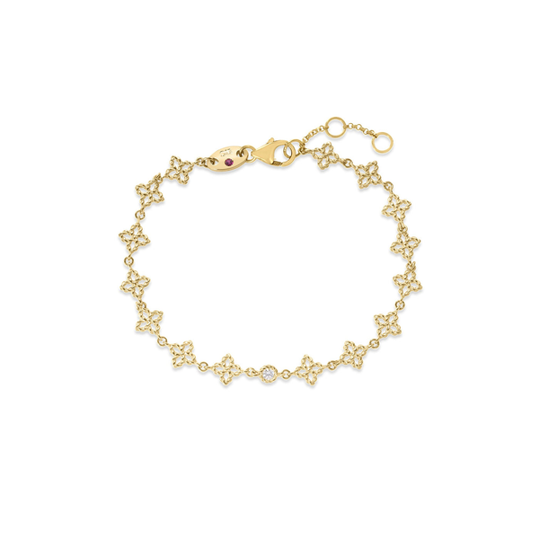 PRINCIPESSA DIAMOND AND FLOWER LINK BRACELET Carats Mcallen, TX