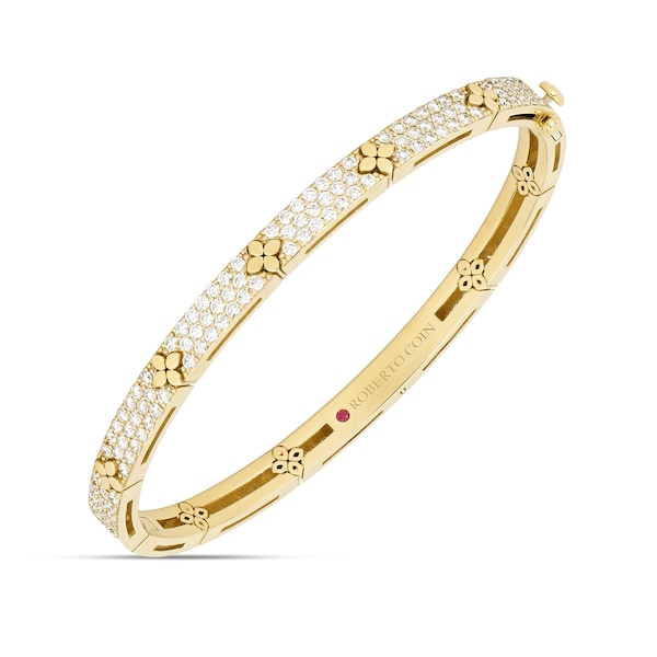 18K YELLOW GOLD DIAMOND FULL PAVE BANGLE Carats Mcallen, TX