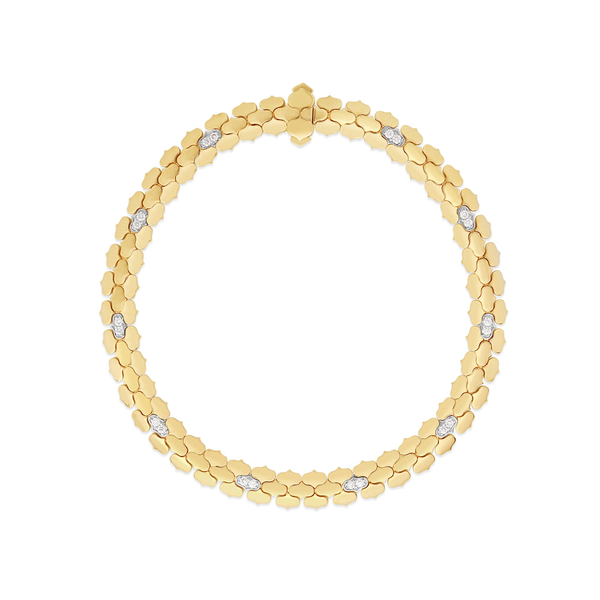 18 K Y/W COBRA DIAMOND NARROW BRACELET Carats Mcallen, TX