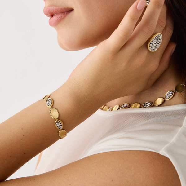 Marco Bicego Lunaria Collection Diamond Petal Bracelet Image 2 Carats Mcallen, TX