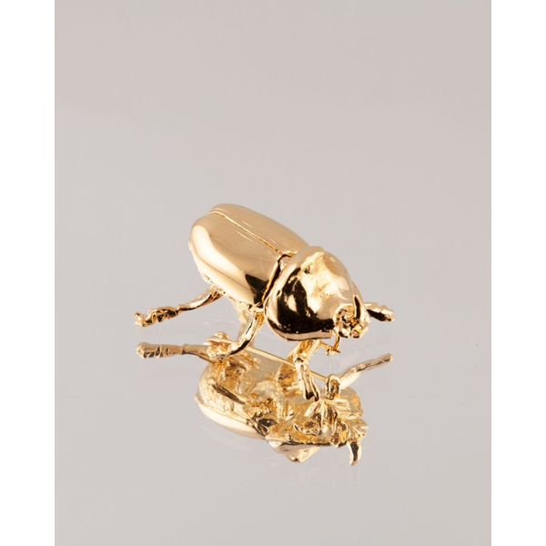 MALE SCARAB BROOCH EL IN BRASS W/24K GOLD Carats Mcallen, TX