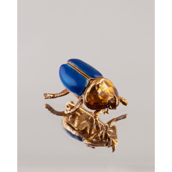 Scarab Brooch Bluette Male in brass w/24k yg overlay Carats Mcallen, TX