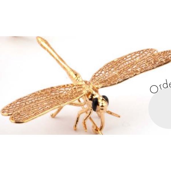 Medium Dragonfly Brooch Gold, Brass w/24k yg overlay Carats Mcallen, TX