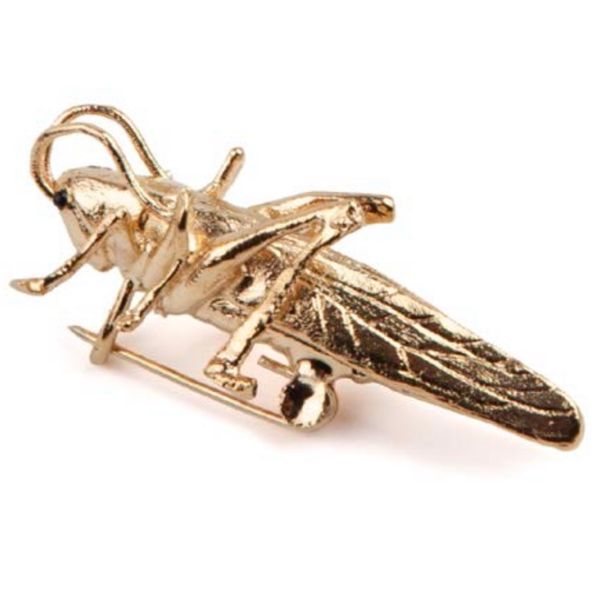 Medium Grasshopper Brooch Gold -in brass w/24k yg overlay Carats Mcallen, TX