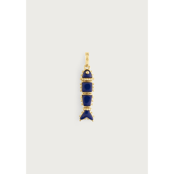 Milos Stone Fish Charm - Lapis Carats Mcallen, TX