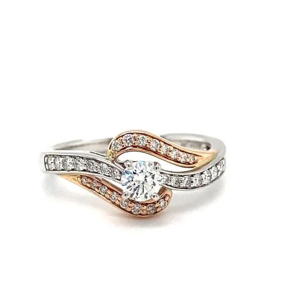 14 Karat White & Rose Gold Natural Diamond Engagement Ring with Wedding Band Image 2 Carroll / Ochs Jewelers Monroe, MI