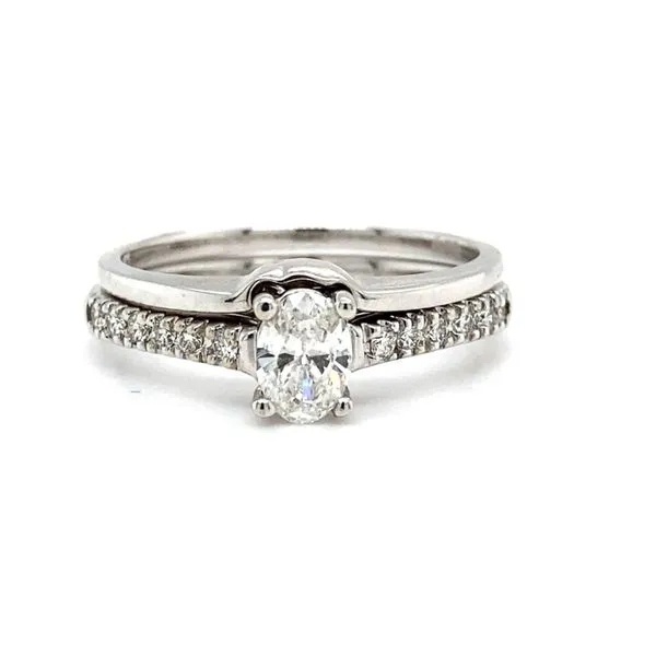 14 Karat White Gold Natural Diamond Engagement Ring with Wedding Band Image 4 Carroll / Ochs Jewelers Monroe, MI
