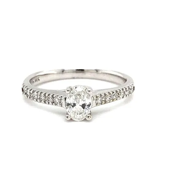 14 Karat White Gold Natural Diamond Engagement Ring with Wedding Band Carroll / Ochs Jewelers Monroe, MI