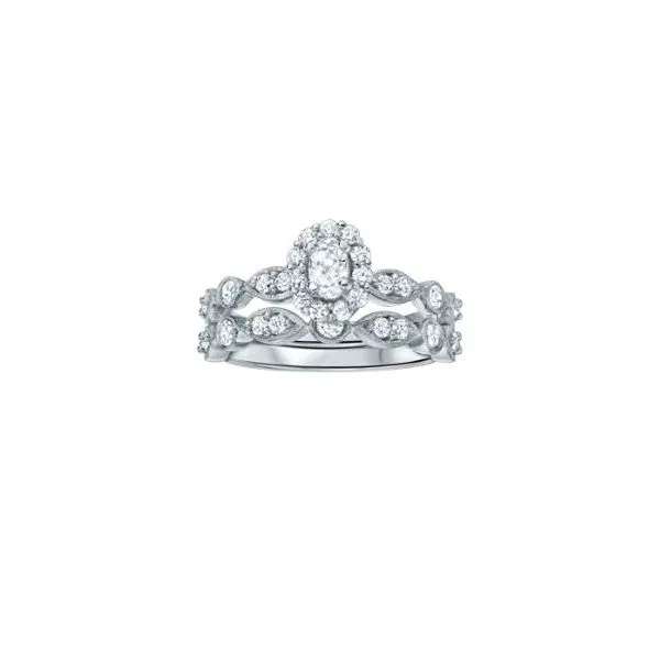 14 Karat White Gold Natural Diamond Engagement Ring and Wedding Band Image 3 Carroll / Ochs Jewelers Monroe, MI