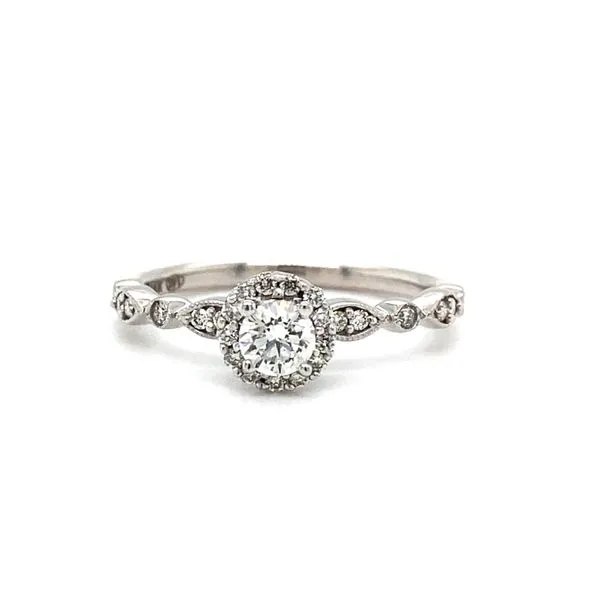 14 Karat White Gold Natural Diamond Engagement Ring and W...