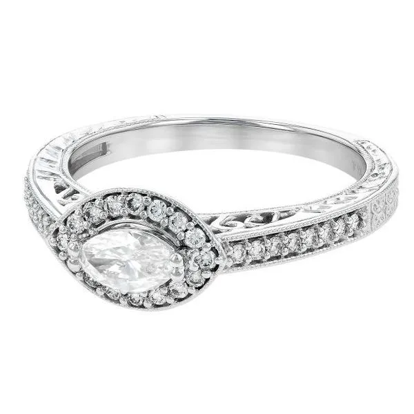 14 Karat White Gold Natural Diamond Engagement Ring