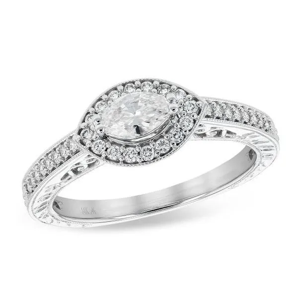14 Karat White Gold Natural Diamond Engagement Ring