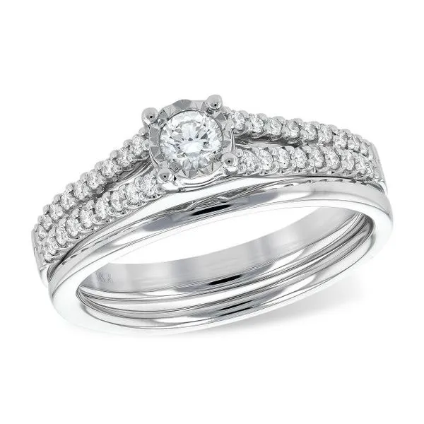 14 Karat White Gold Natural Diamond Engagement Ring with ...