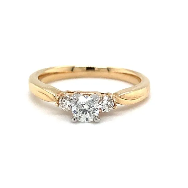 14 Karat Yellow Gold Natural Diamond Engagement Ring and ...