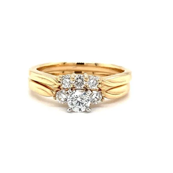 14 Karat Yellow Gold Natural Diamond Engagement Ring and ...