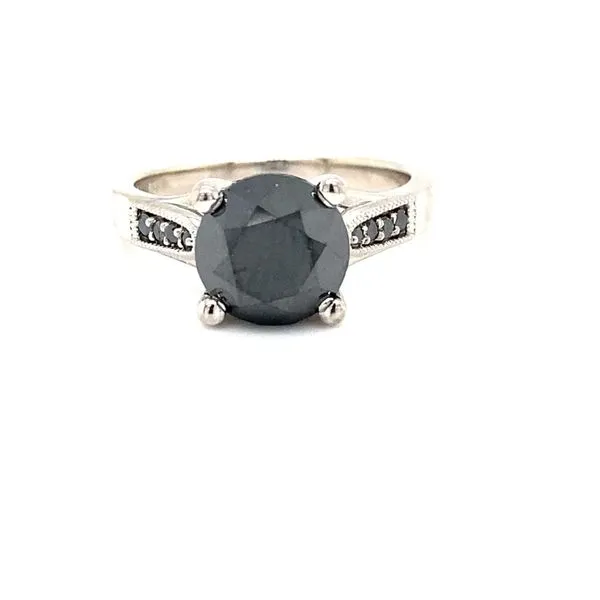14 Karat White Gold Black Diamond Estate Engagement Ring Carroll / Ochs Jewelers Monroe, MI