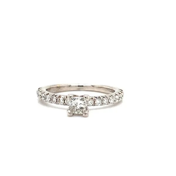14 Karat White Gold Natural Diamond Estate Engagement Ring Carroll / Ochs Jewelers Monroe, MI