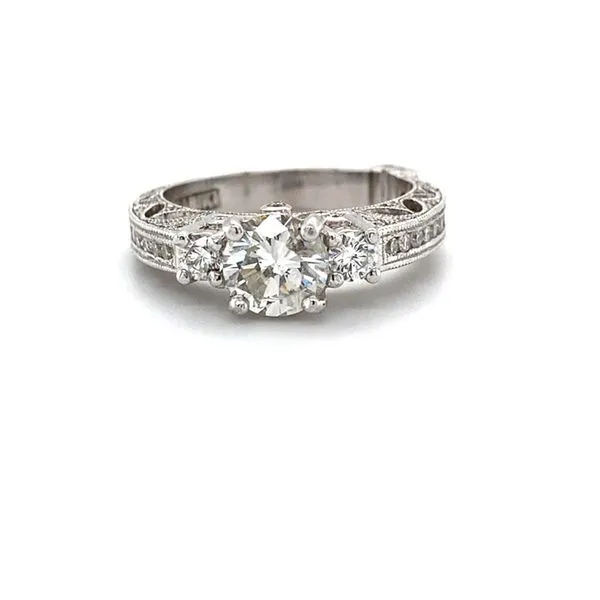 14 Karat White Gold Natural Diamond Engagement Ring Setting