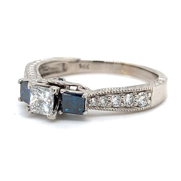 14K White Gold 3 Stone Princess Diamond Engagement Ring Image 2 Carroll / Ochs Jewelers Monroe, MI