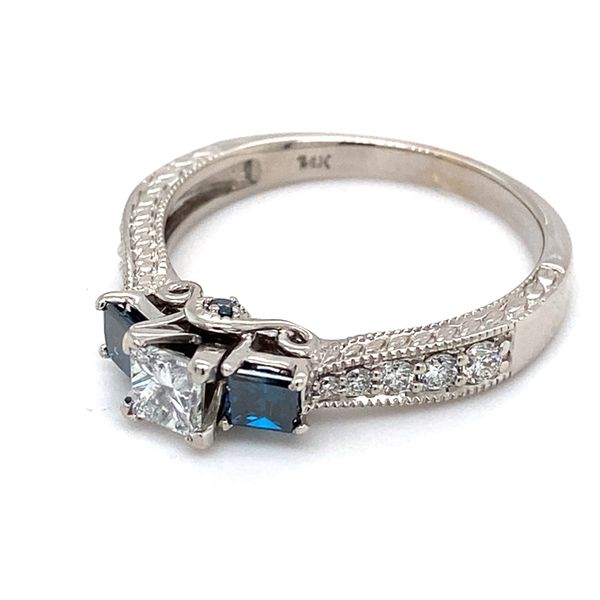 14K White Gold 3 Stone Princess Diamond Engagement Ring Image 3 Carroll / Ochs Jewelers Monroe, MI