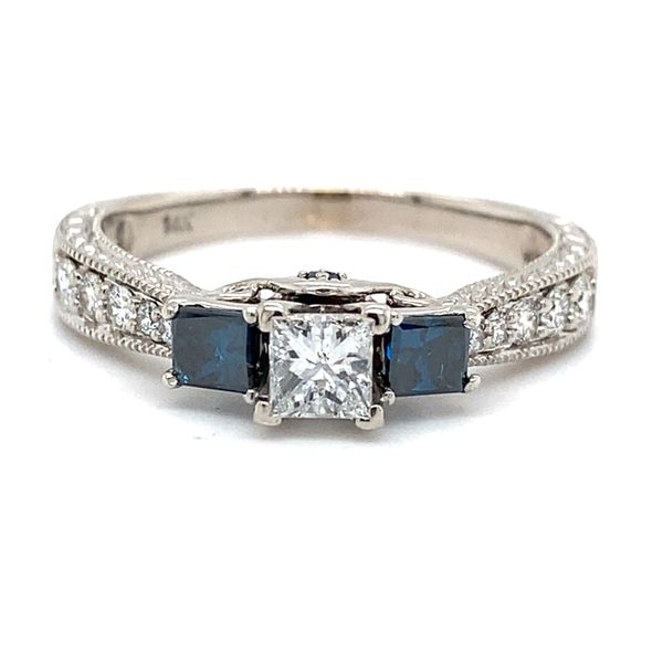 14K White Gold 3 Stone Princess Diamond Engagement Ring Carroll / Ochs Jewelers Monroe, MI
