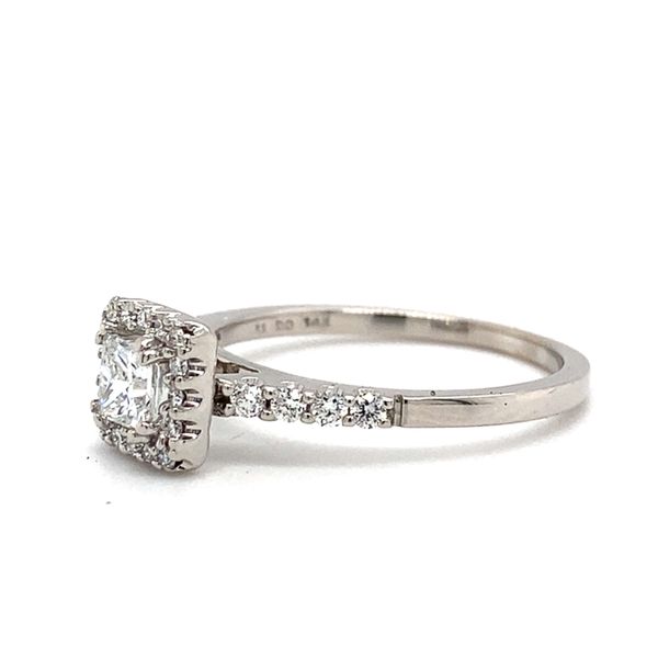 14K White Gold Princess Diamond Halo Engagement Ring Image 2 Carroll / Ochs Jewelers Monroe, MI