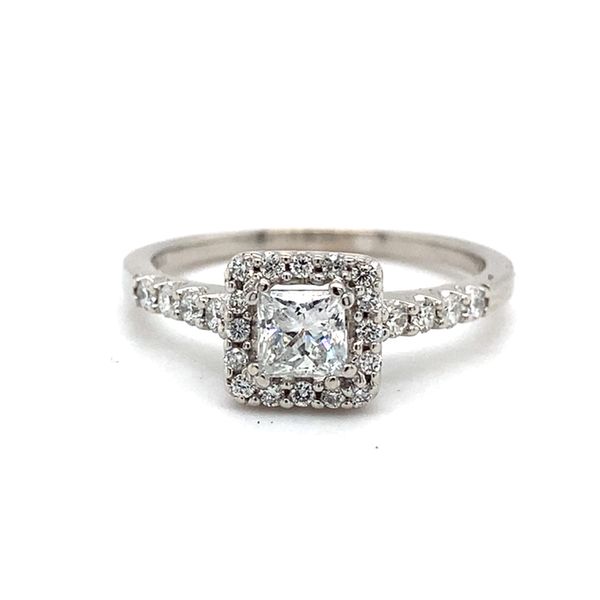14K White Gold Princess Diamond Halo Engagement Ring Carroll / Ochs Jewelers Monroe, MI