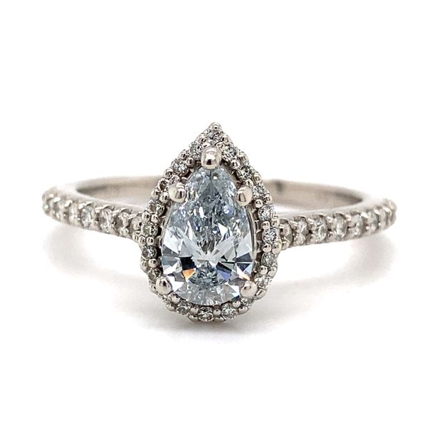 14K White Gold Halo Natural Diamond Engagement Ring Carroll / Ochs Jewelers Monroe, MI