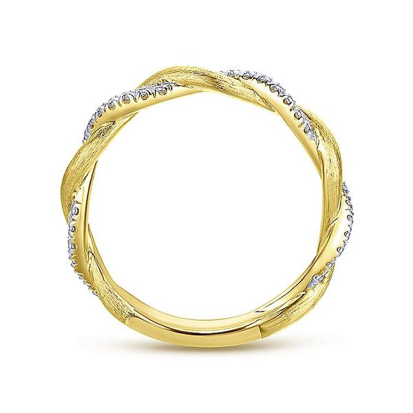 14K Yellow Gold Twisted Diamond Stackable Ring Image 2 Carroll / Ochs Jewelers Monroe, MI