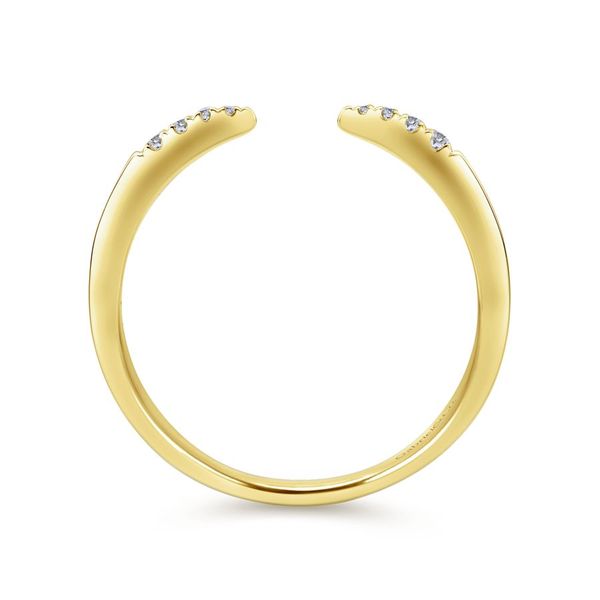 14K Yellow Gold Open Diamond Tipped Stackable Ring Image 2 Carroll / Ochs Jewelers Monroe, MI