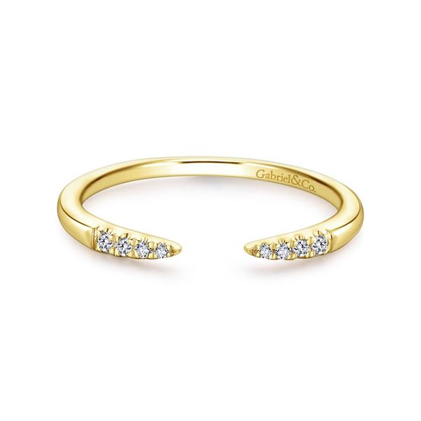 14K Yellow Gold Open Diamond Tipped Stackable Ring Carroll / Ochs Jewelers Monroe, MI