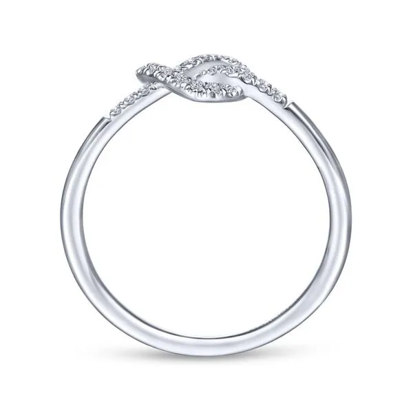 14K White Gold Diamond Pretzel Love Knot Heart Ring Image 2 Carroll / Ochs Jewelers Monroe, MI