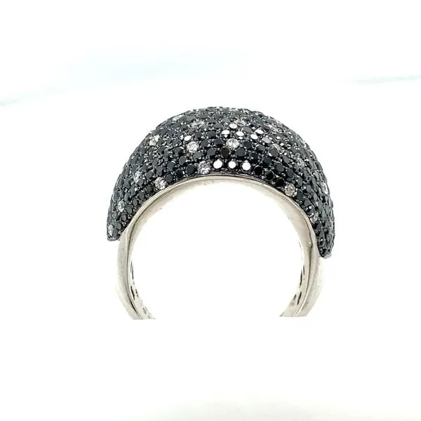 Domed Black and White Diamond Cocktail Ring Image 2 Carroll / Ochs Jewelers Monroe, MI