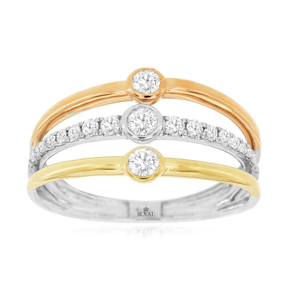 Diamond 3 Row Bezel Ring in 14 Karat Carroll / Ochs Jewelers Monroe, MI