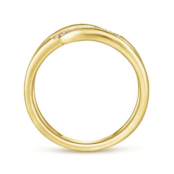 14K Yellow Gold Split Shank Pavé Diamond Wrap Ring Image 2 Carroll / Ochs Jewelers Monroe, MI