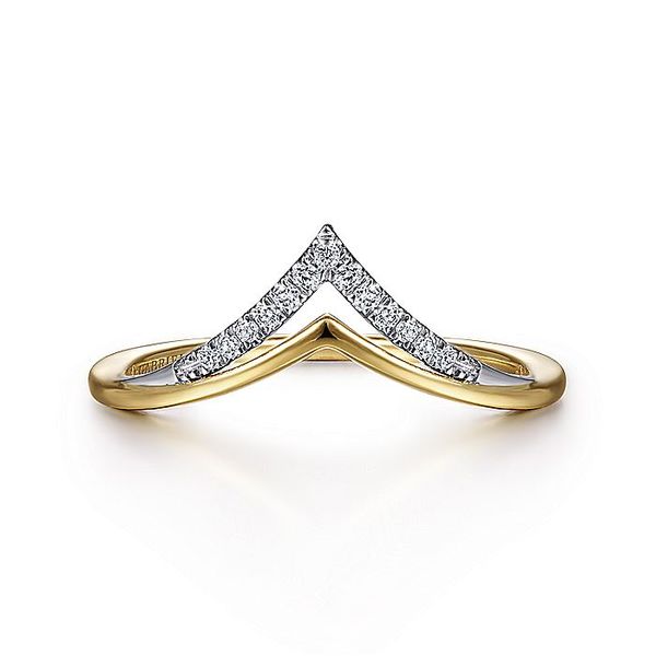 14K White-Yellow Gold Diamond Chevron Ring Carroll / Ochs Jewelers Monroe, MI