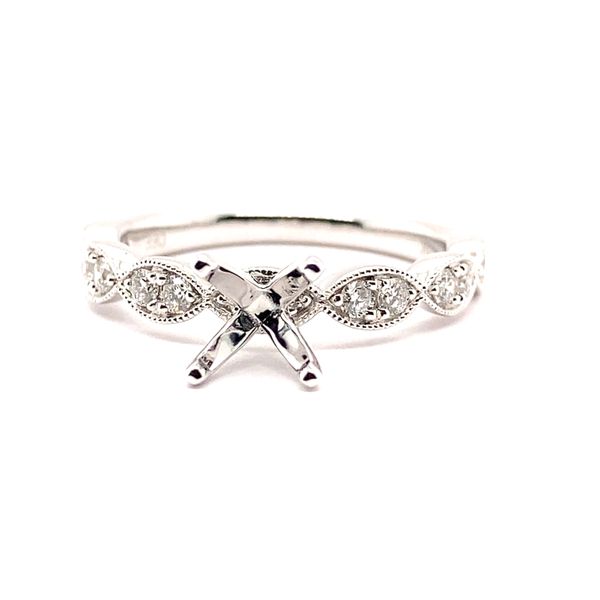 14 Karat White Gold Natural Diamond Semi-Mounting Carroll / Ochs Jewelers Monroe, MI