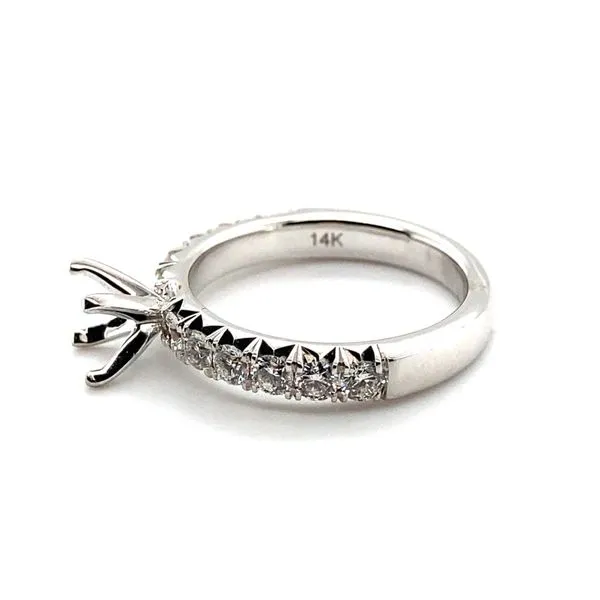 14 Karat White Gold Natural Diamond Semi-Mounting Image 2 Carroll / Ochs Jewelers Monroe, MI