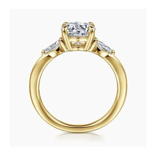14 Karat Yellow Gold Natural Diamond Semi-Mounting