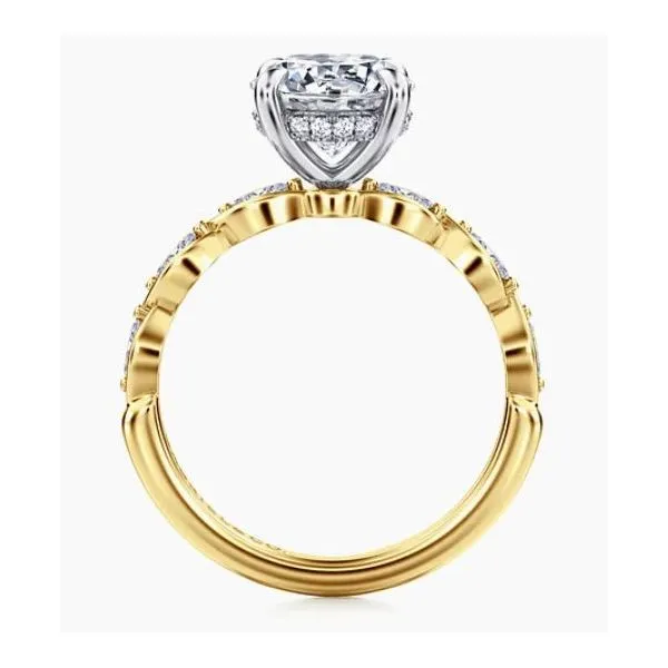 14K White & Yellow Gold Natural Diamond Engagement Ring Setting Image 2 Carroll / Ochs Jewelers Monroe, MI