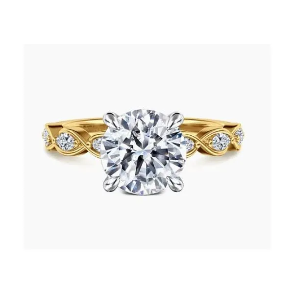 14K White & Yellow Gold Natural Diamond Engagement Ring Setting Carroll / Ochs Jewelers Monroe, MI