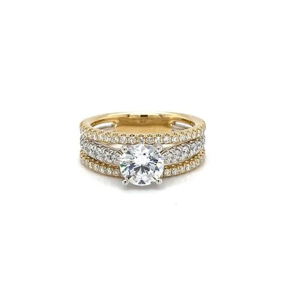 14 Karat White & Yellow Gold Natural Diamond Semi-Mounting Carroll / Ochs Jewelers Monroe, MI