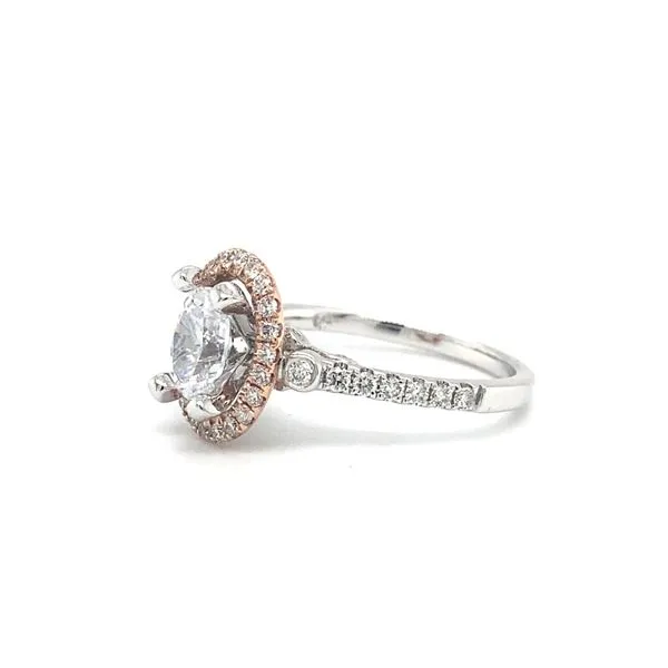14 Karat White and Rose Gold Natural Diamond Semi-Mounting