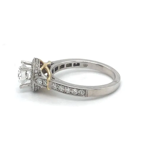 14 Karat White & Yellow Gold Natural Diamond Semi-Mounting Image 2 Carroll / Ochs Jewelers Monroe, MI