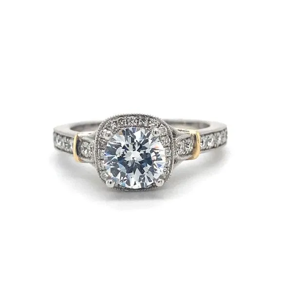 14 Karat White & Yellow Gold Natural Diamond Semi-Mounting Carroll / Ochs Jewelers Monroe, MI