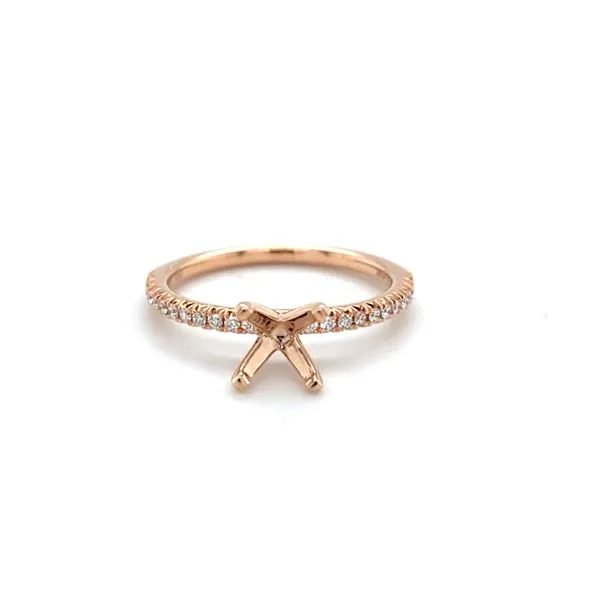 14 Karat Rose Gold Natural Diamond Semi-Mounting Carroll / Ochs Jewelers Monroe, MI